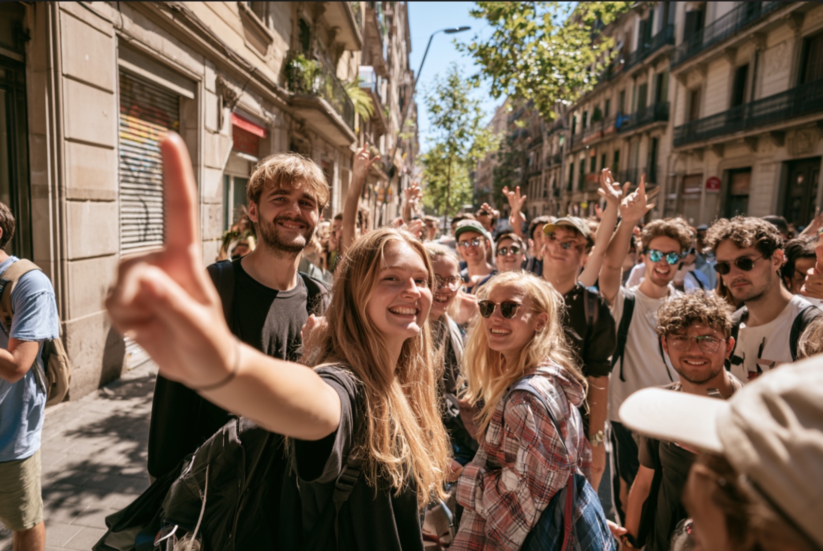 Students in the street